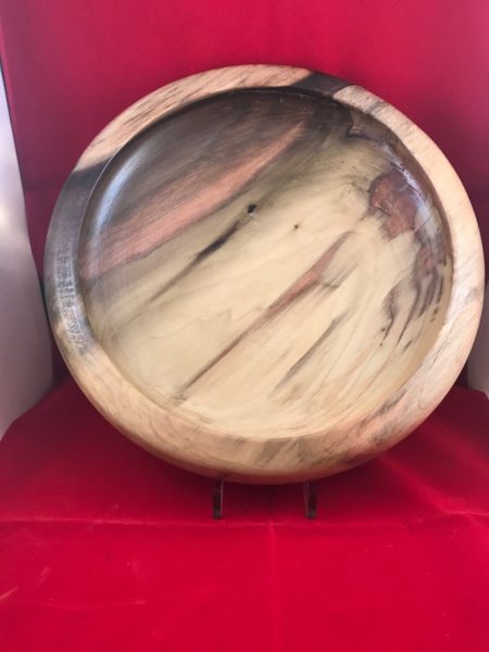 Turned 16 inch RainBow Poplar Bowl Rounded Edge