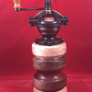 Ceramic Pepper or Salt Mill  - Hardwood Maple, Walnut