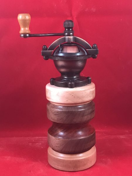 Ceramic Pepper or Salt Mill  - Hardwood Maple, Walnut